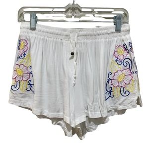 LF Dream State Floral Shorts White Size Medium